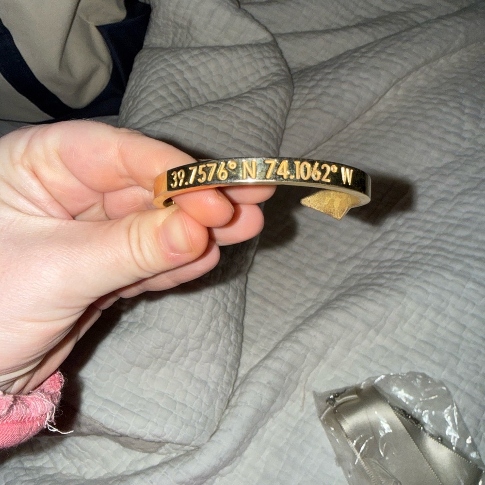 Gold barnegat light nj Coordinate Cuff Bracelet - Women Accessories
